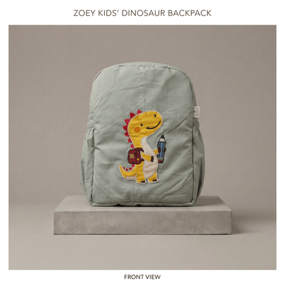 Study Buddy Dino Personalised School Bag, Hand-Embroidered