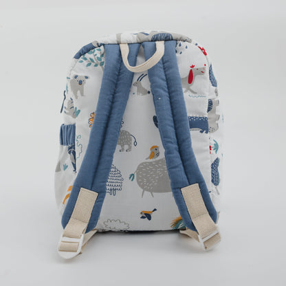 Happy Animal Tribe Personalised School Bag, Hand-Embroidered